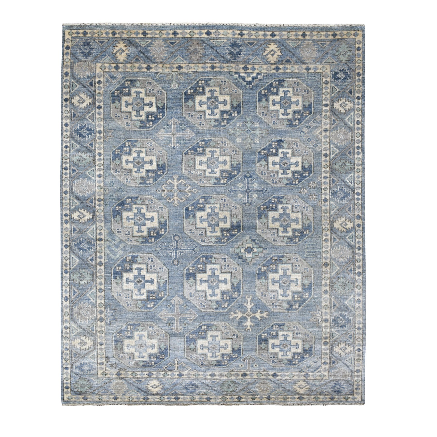 Transitional Wool Hand-Knotted Area Rug 8'0